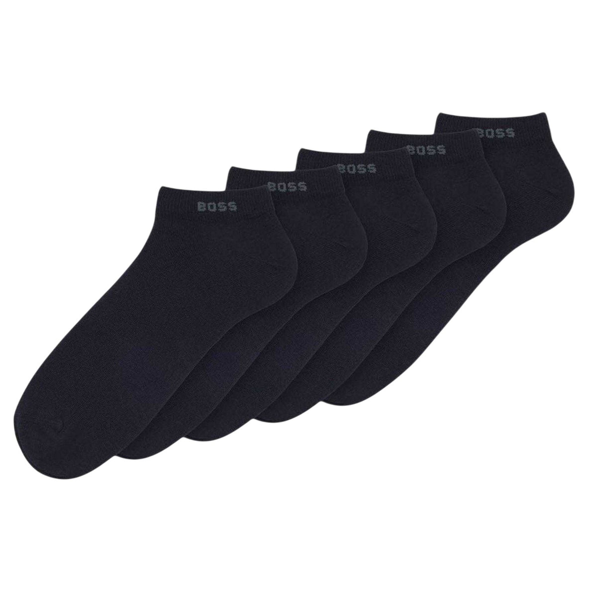 Dark Blue - Back - Boss Mens Cotton Blend Ankle Socks (Pack of 5)