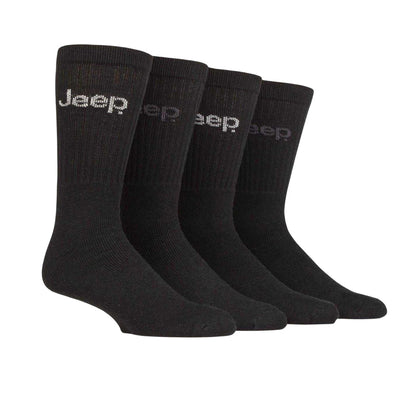 Black - Front - Jeep Mens Boot Socks