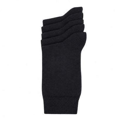 Black - Side - Farah Mens Long Cotton Blend Crew Socks (Pack of 5)