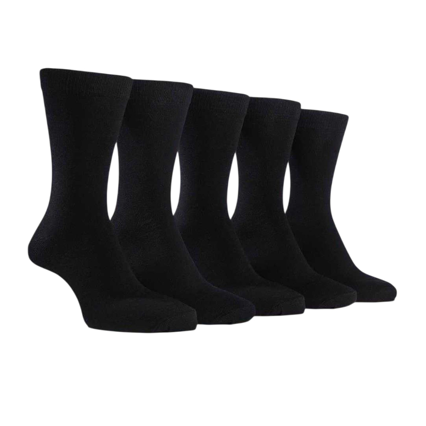 Black - Front - Farah Mens Long Cotton Blend Crew Socks (Pack of 5)
