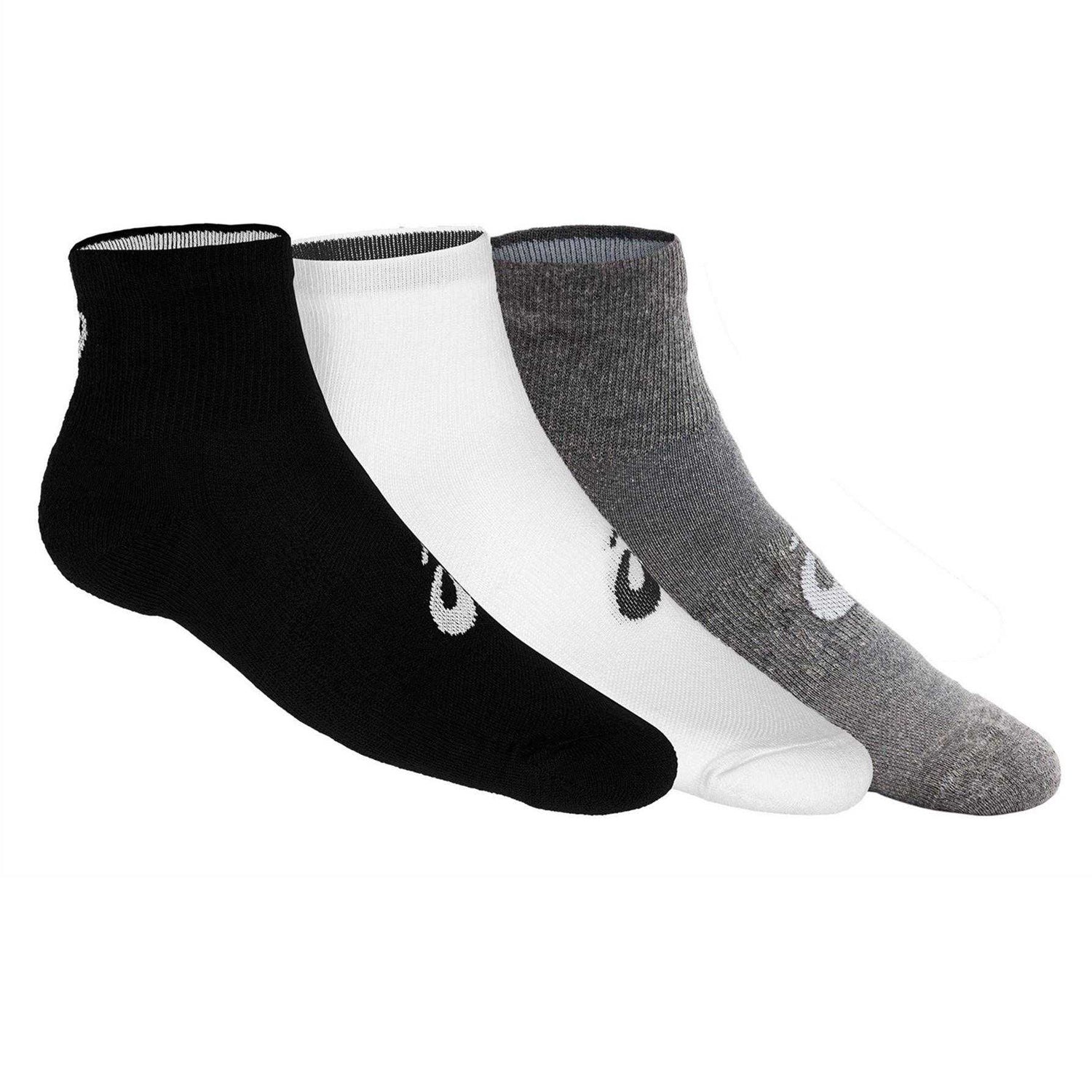 Multicoloured - Front - Asics Unisex Adult Quarter Socks (Pack of 3)