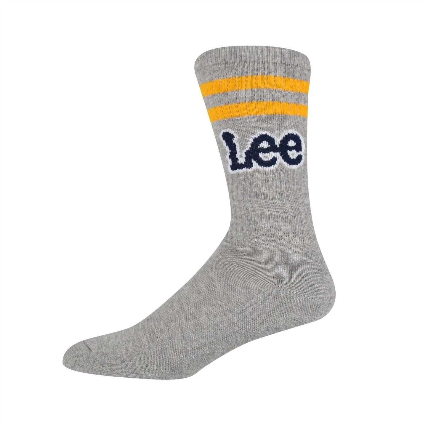 Navy-White-Grey - Side - Lee Mens Erskin Crew Socks (Pack of 3)