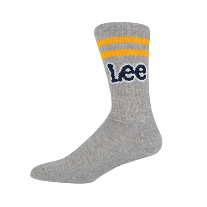 Navy-White-Grey - Side - Lee Mens Erskin Crew Socks (Pack of 3)