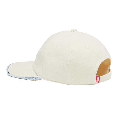 White - Back - Diesel C-Obik Frayed Edge Baseball Cap