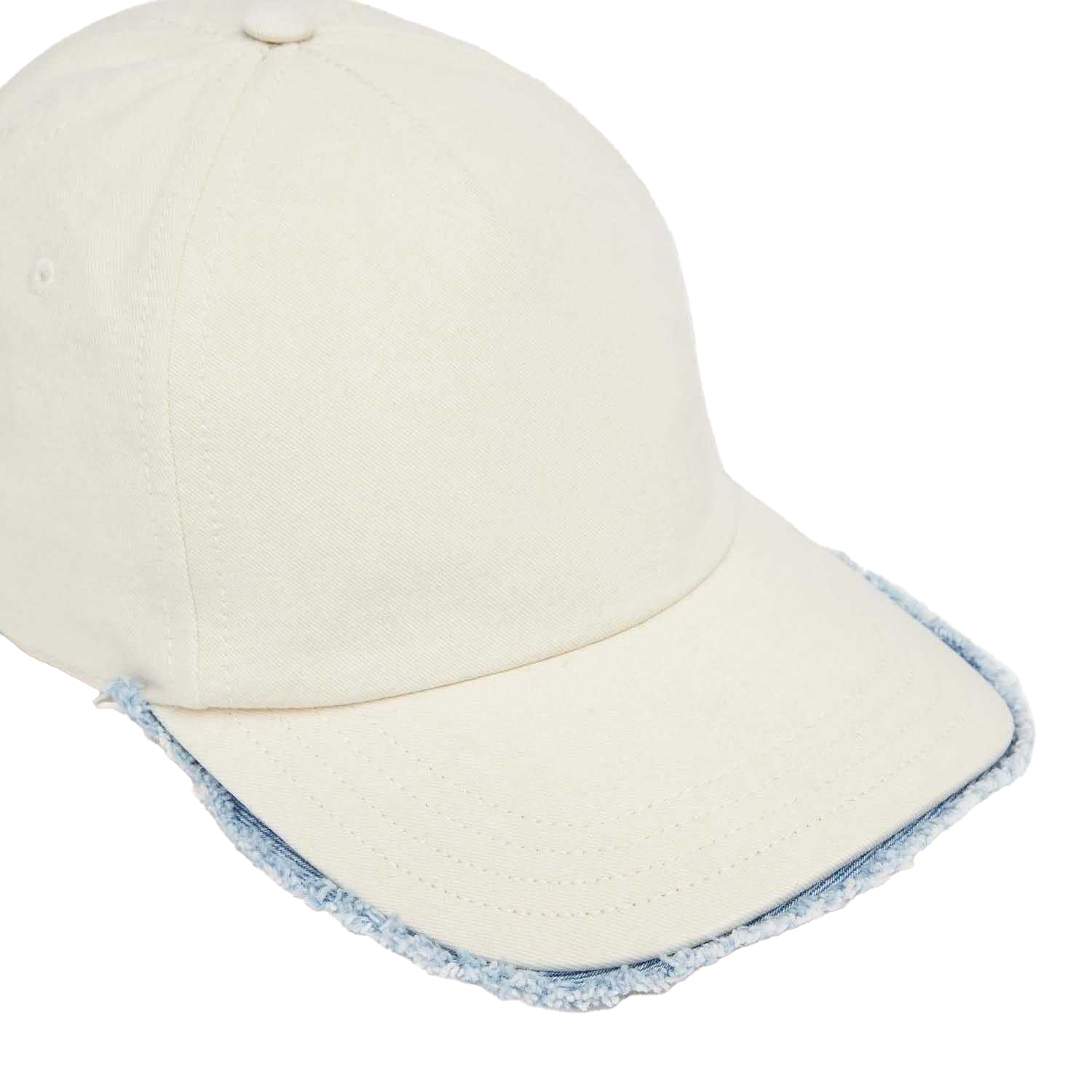 White - Side - Diesel C-Obik Frayed Edge Baseball Cap
