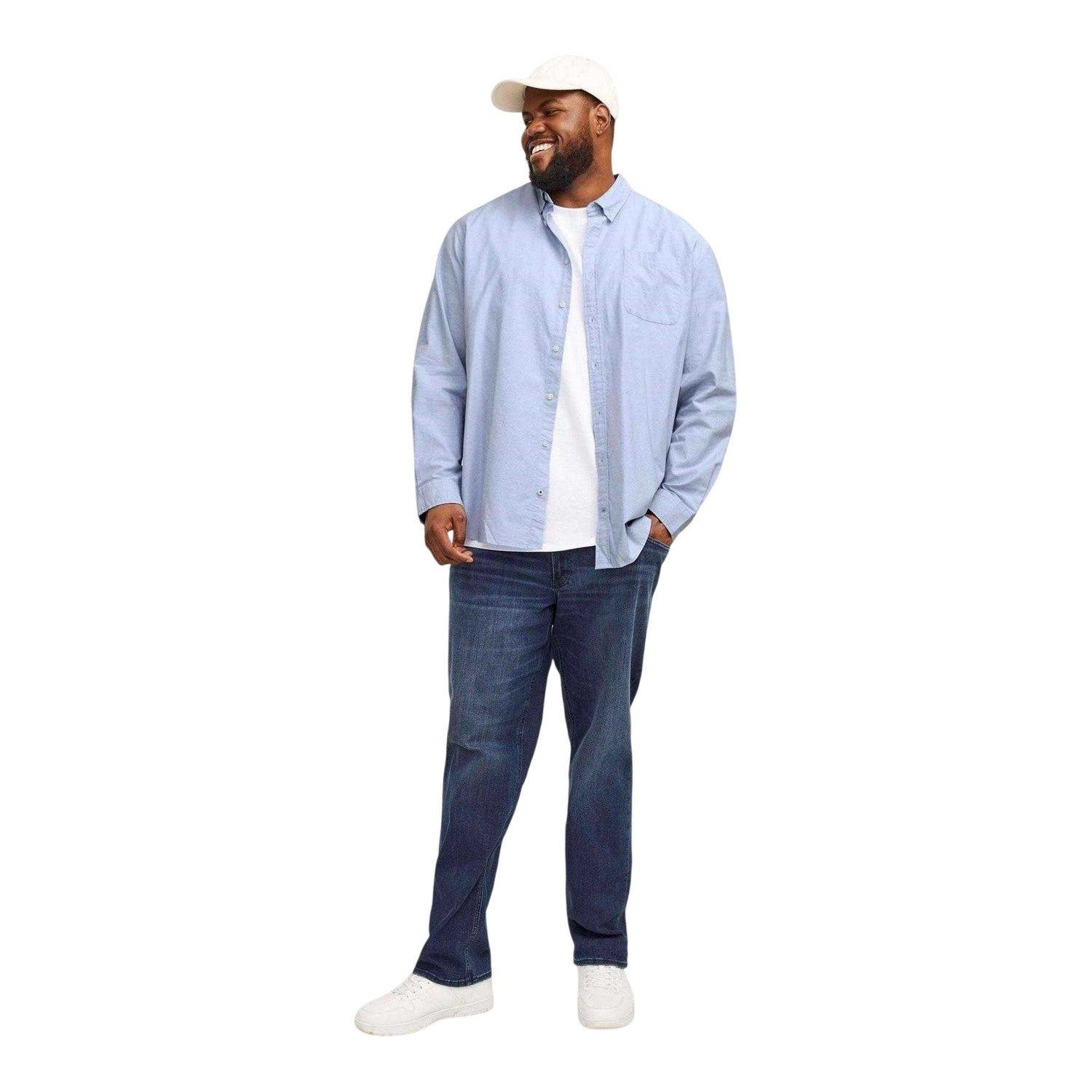 Cashmere Blue - Side - Jack And Jones Mens Oxford Chest Pocket Shirt