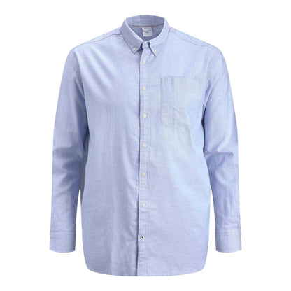 Cashmere Blue - Front - Jack And Jones Mens Oxford Chest Pocket Shirt