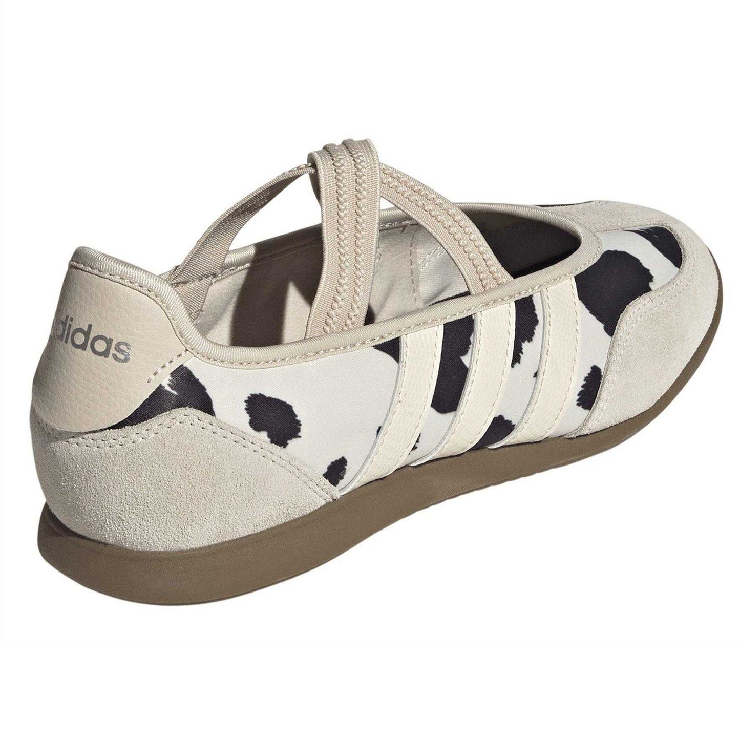 White - Back - Adidas Womens-Ladies Barreda Cow Print Leather Trainers