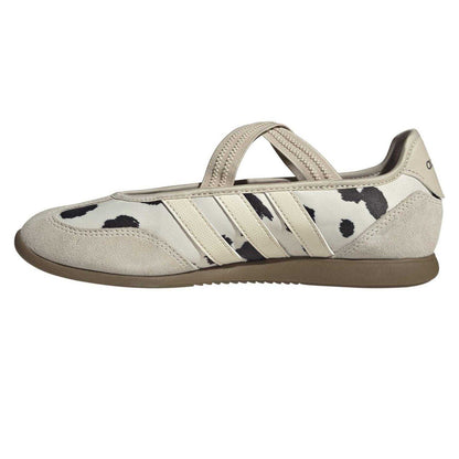 White - Side - Adidas Womens-Ladies Barreda Cow Print Leather Trainers