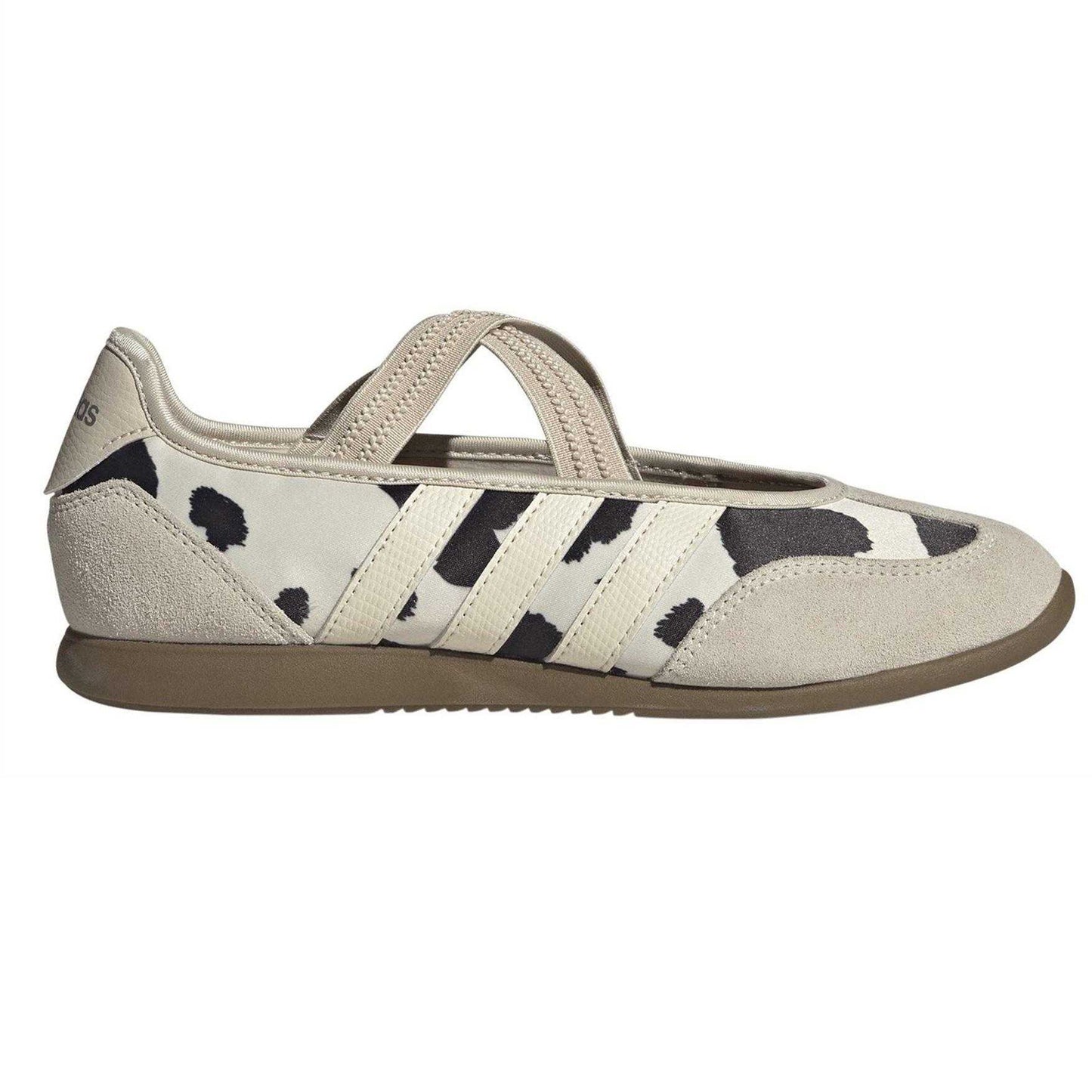 White - Front - Adidas Womens-Ladies Barreda Cow Print Leather Trainers
