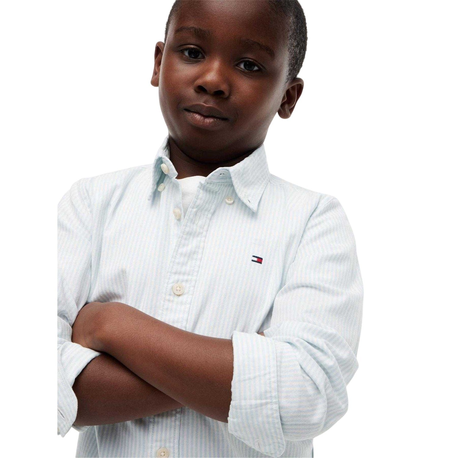 Blue - Side - Tommy Hilfiger Boys Oxford Shirt