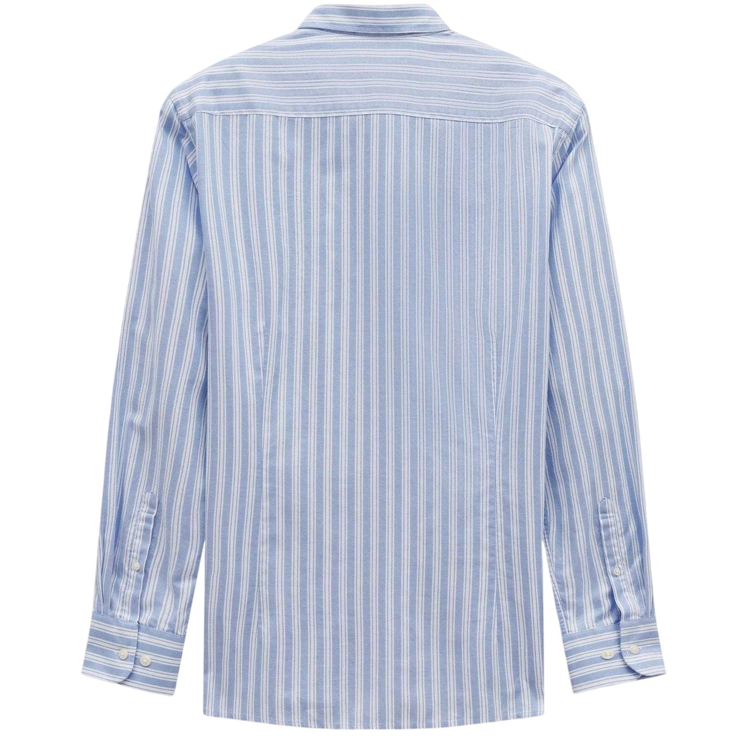 Blue - Back - Bugatti Mens Striped Oxford Shirt