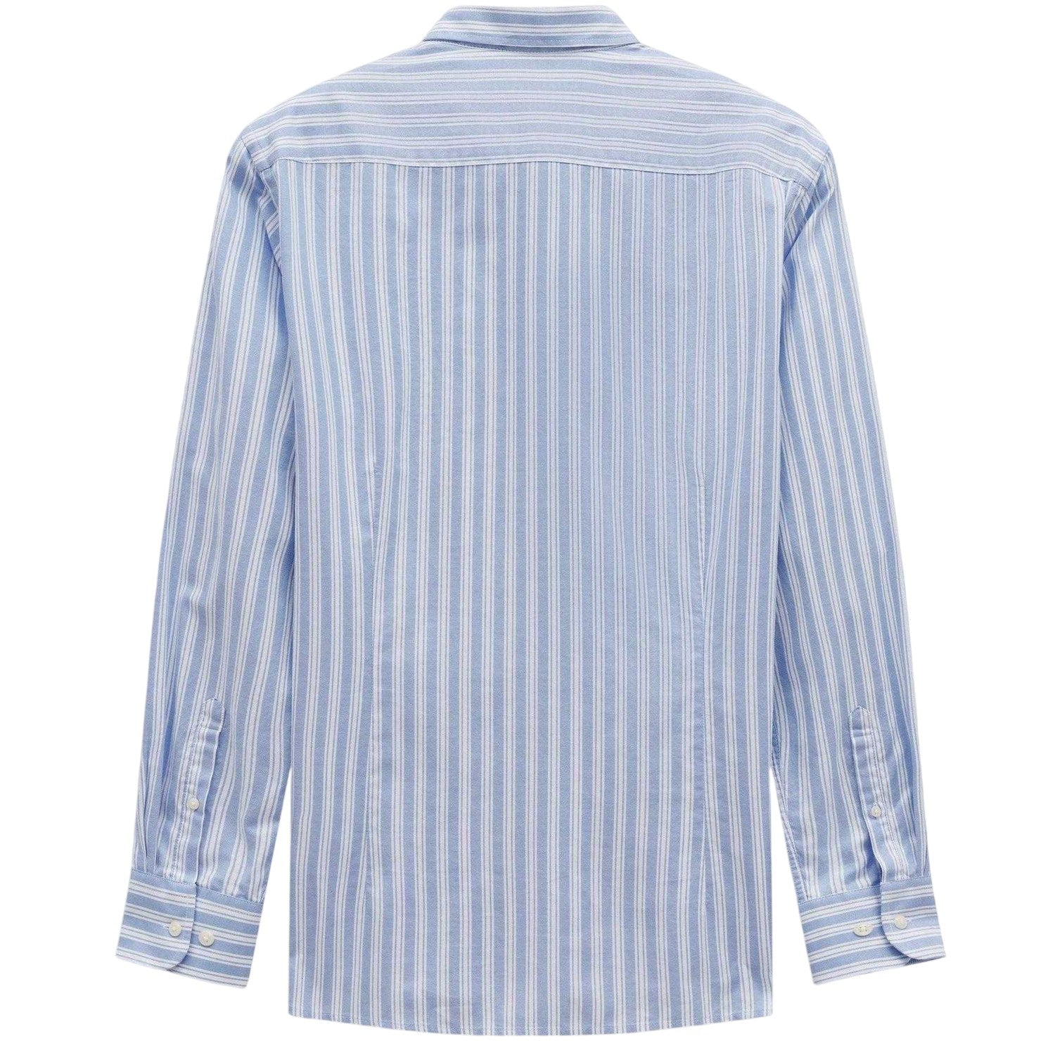 Blue - Back - Bugatti Mens Striped Oxford Shirt