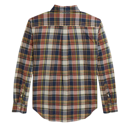 Navy-Multicoloured - Back - Ralph Lauren Boys Checked Shirt