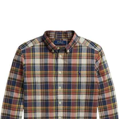 Navy-Multicoloured - Side - Ralph Lauren Boys Checked Shirt