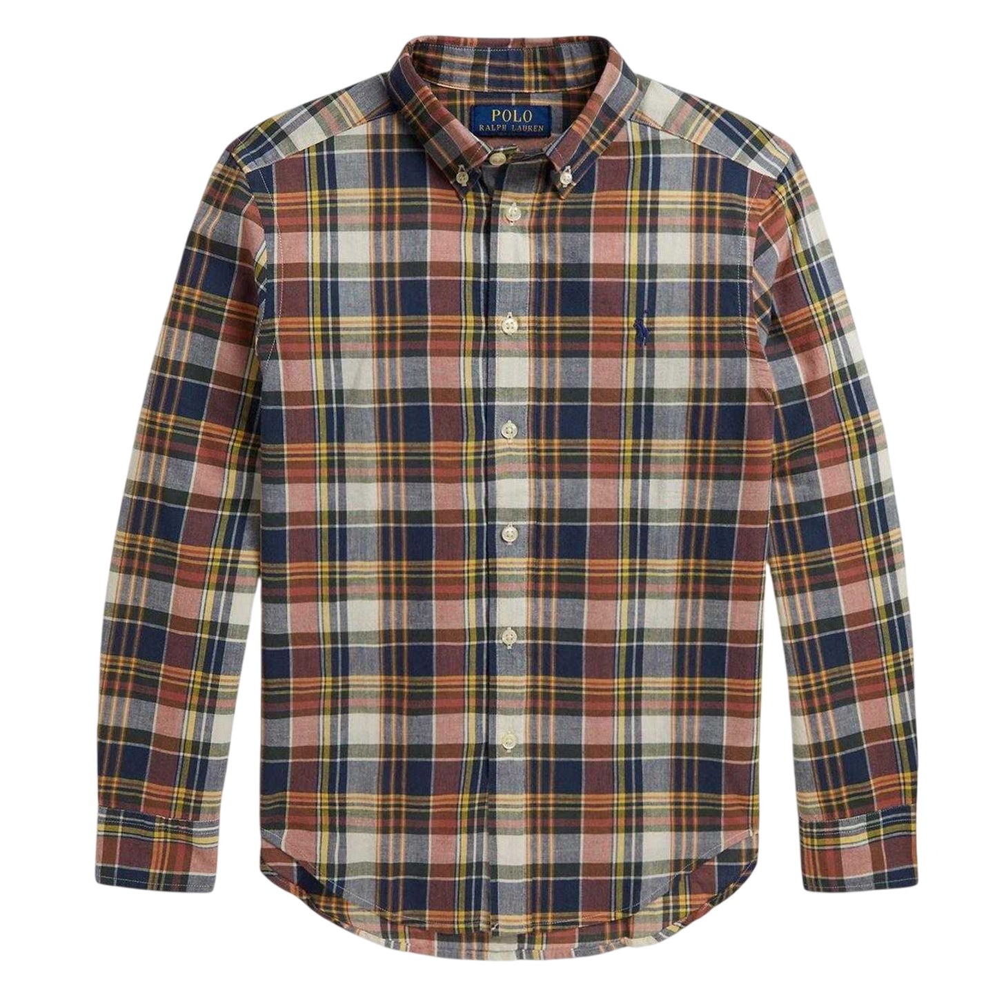 Navy-Multicoloured - Front - Ralph Lauren Boys Checked Shirt