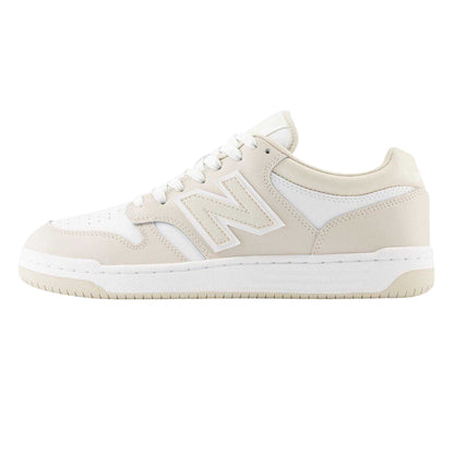 White-Beige - Lifestyle - New Balance Womens-Ladies 480 Leather Trainers