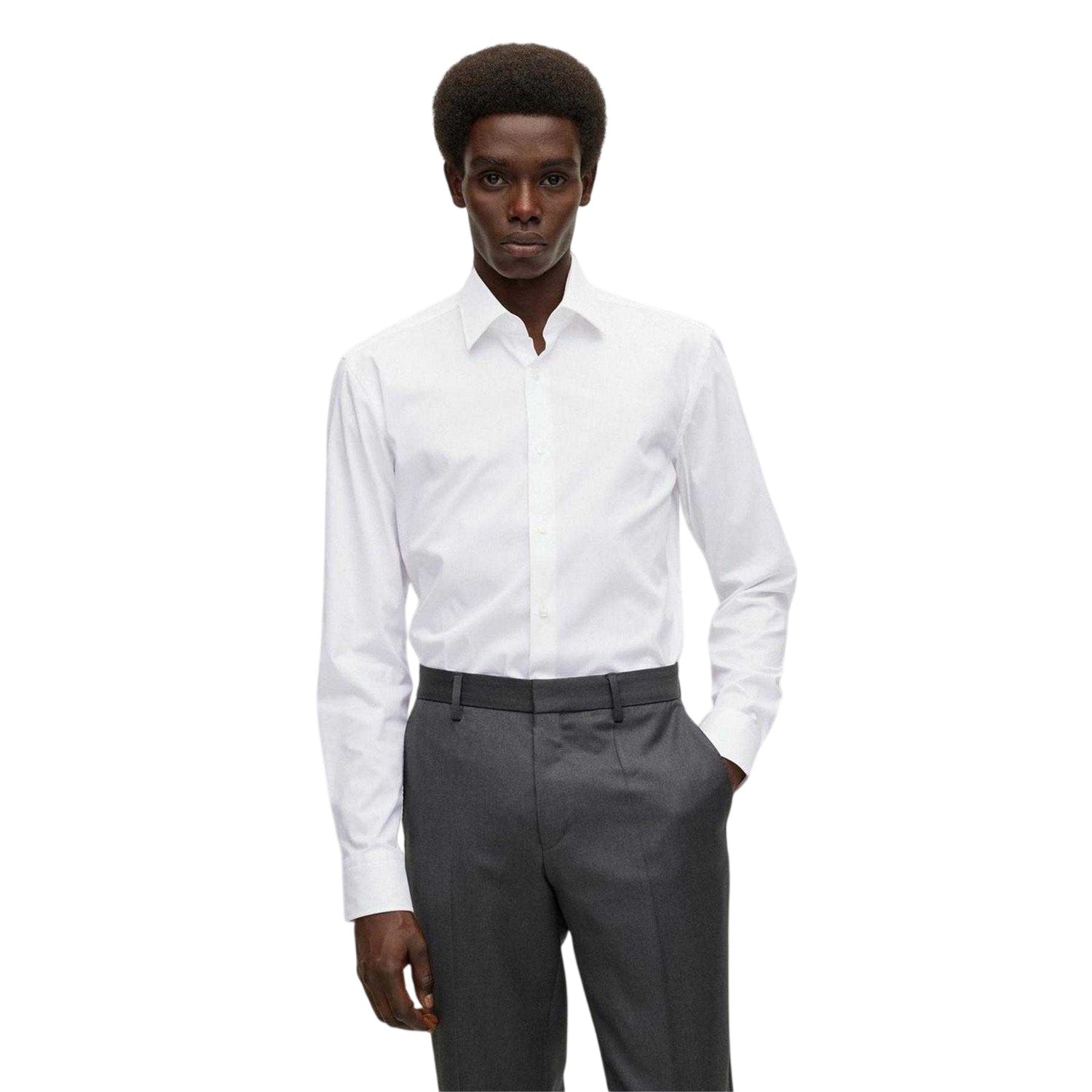 White - Lifestyle - Boss Mens Oxford Regular Shirt