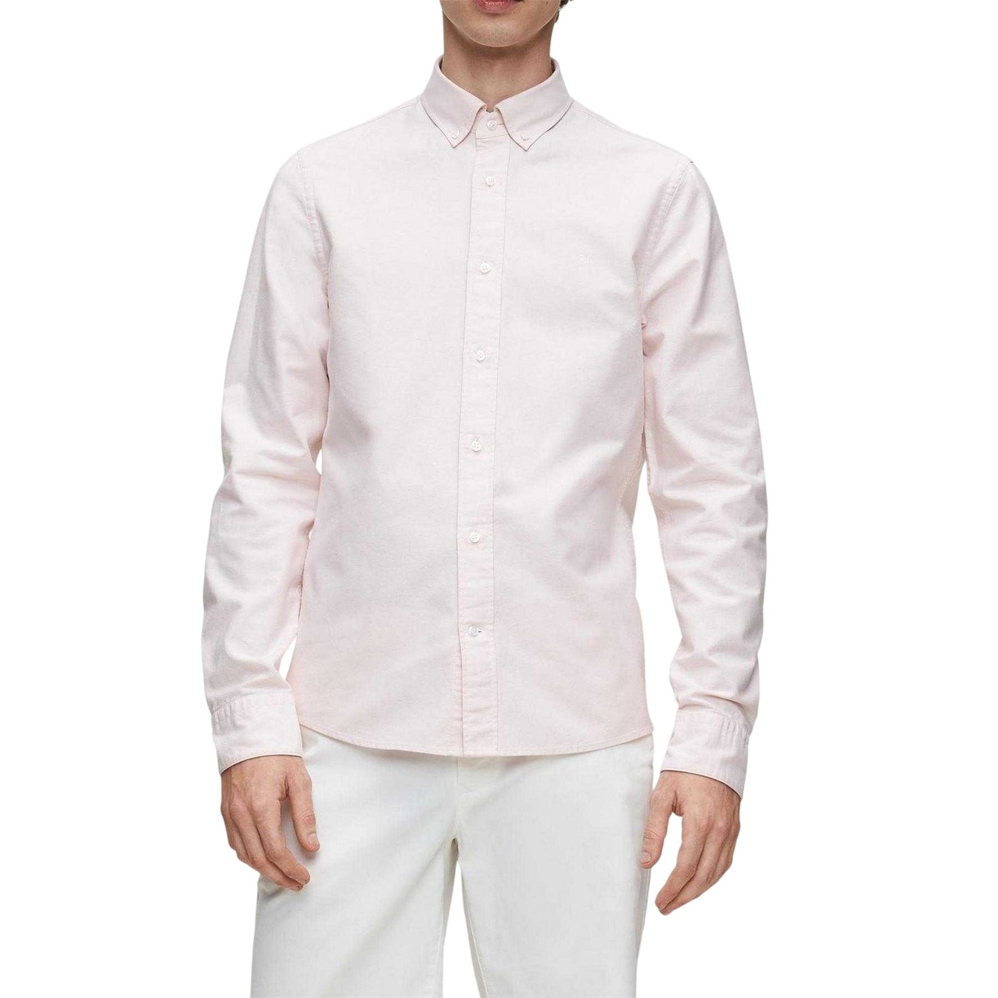 Pale Pink - Lifestyle - Calvin Klein Mens Oxford Cotton Shirt