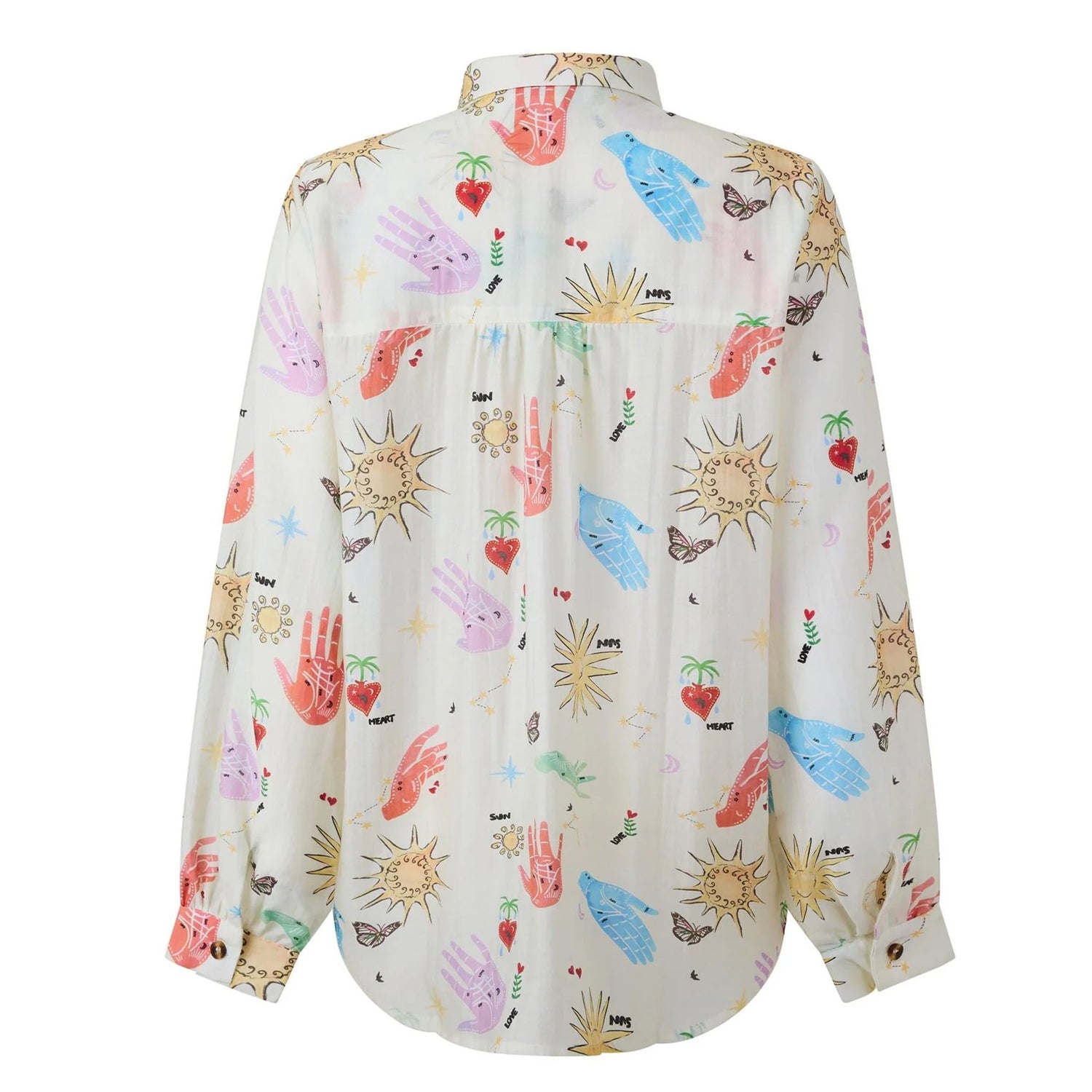Cream - Back - Never Fully Dressed Womens-Ladies Celestial Marley Patterned Shirt