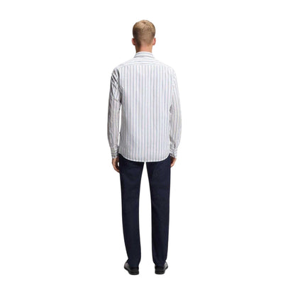 White - Back - Boss Mens Striped Regular Shirt