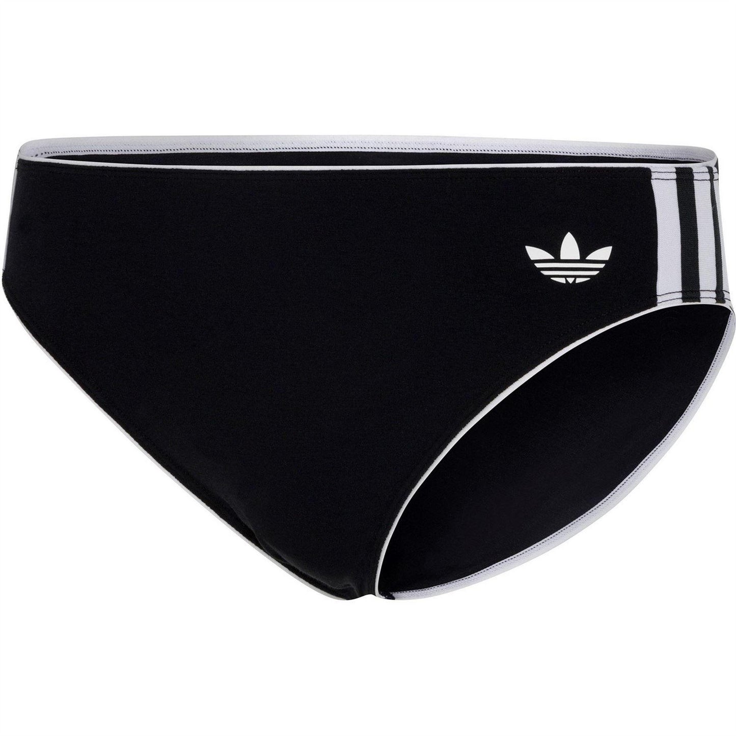 Black - Front - Adidas Womens-Ladies Originals Adicolor 3 Stripes Cotton Bikini Bottoms