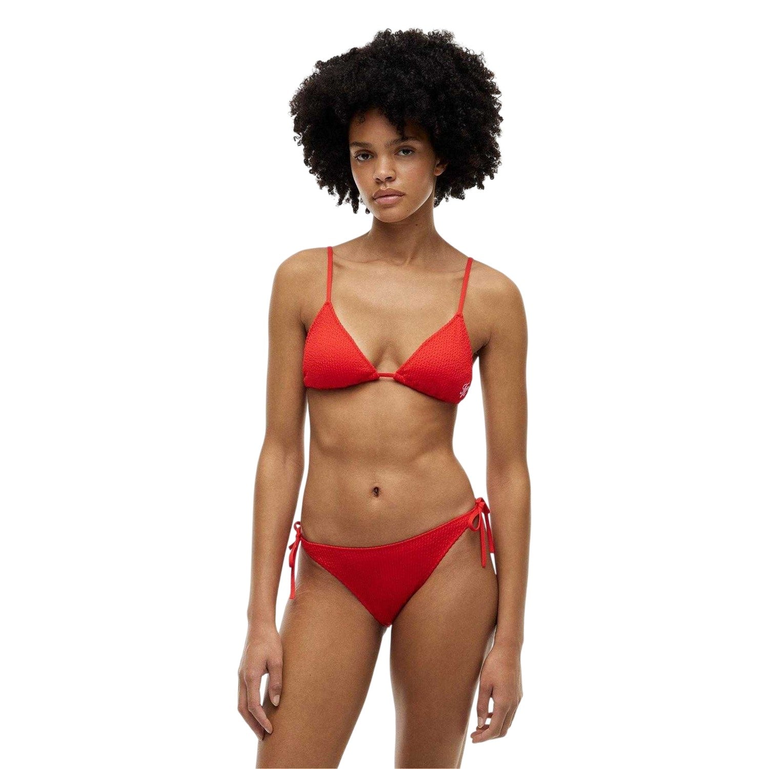 Fire Red - Lifestyle - Tommy Hilfiger Womens-Ladies Crinkle Bikini Bottoms