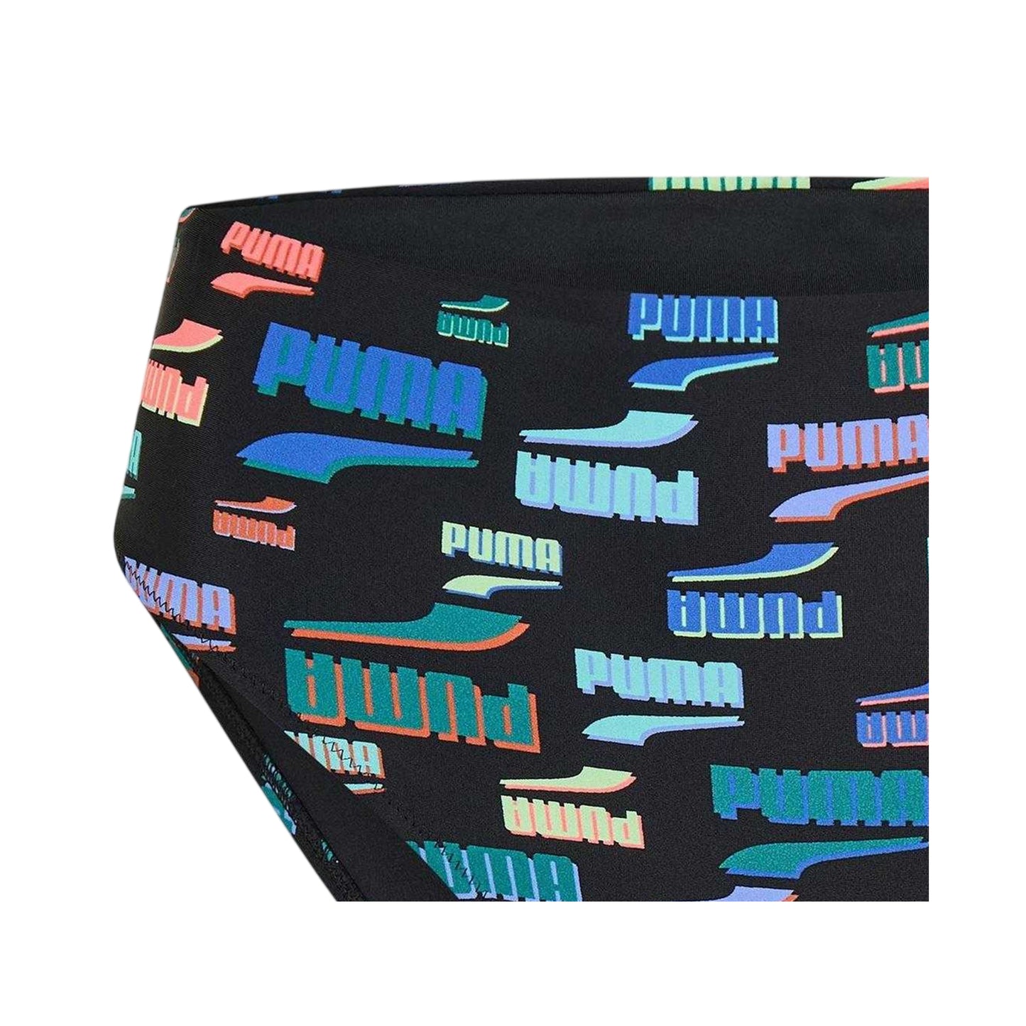 Black-Multicoloured - Side - Puma Womens-Ladies All Over Logo Bikini Bottoms