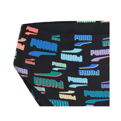 Black-Multicoloured - Side - Puma Womens-Ladies All Over Logo Bikini Bottoms