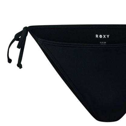 Black - Side - Roxy Womens-Ladies Plain Side Tie Bikini Bottoms