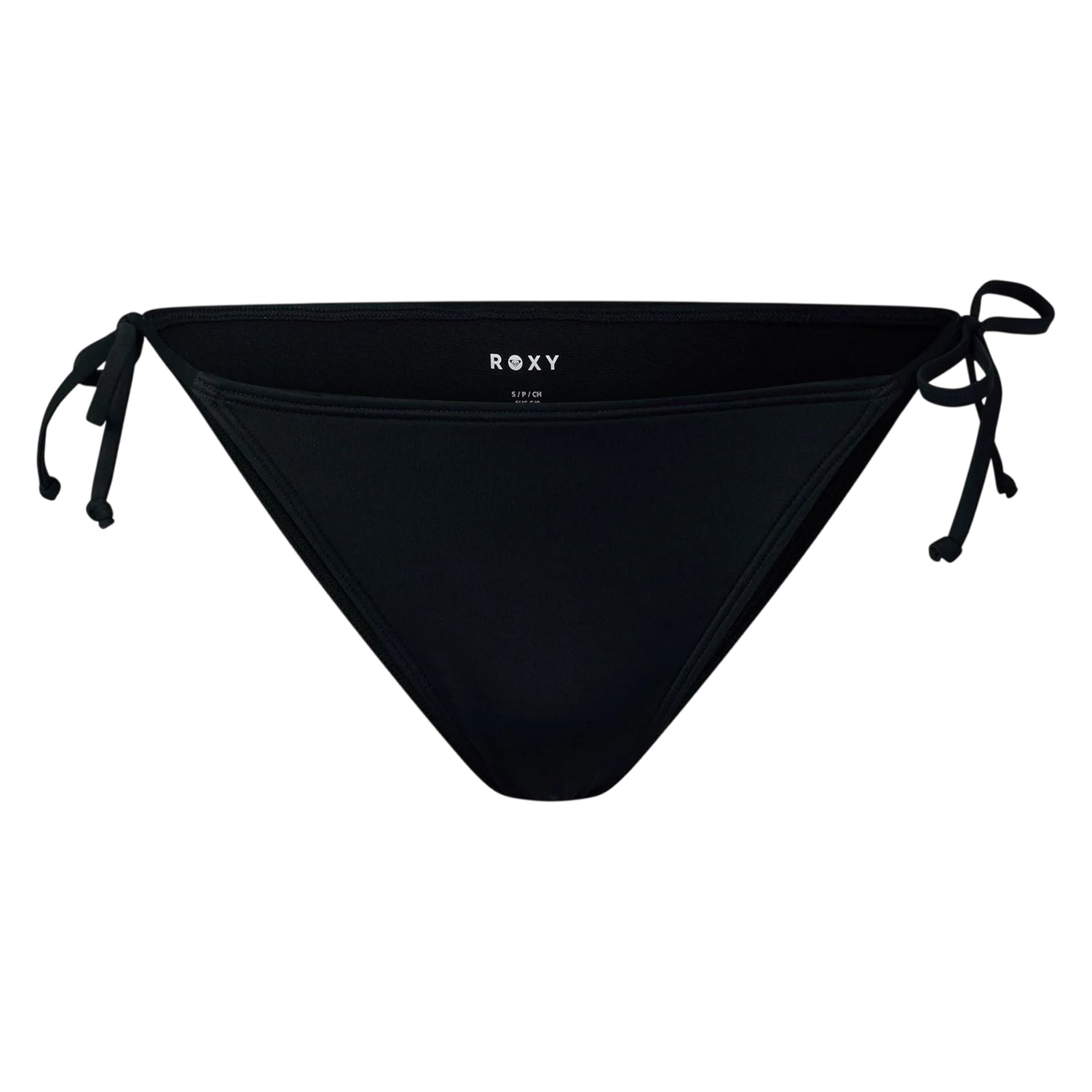Black - Front - Roxy Womens-Ladies Plain Side Tie Bikini Bottoms