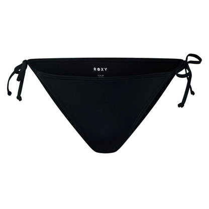 Black - Front - Roxy Womens-Ladies Plain Side Tie Bikini Bottoms
