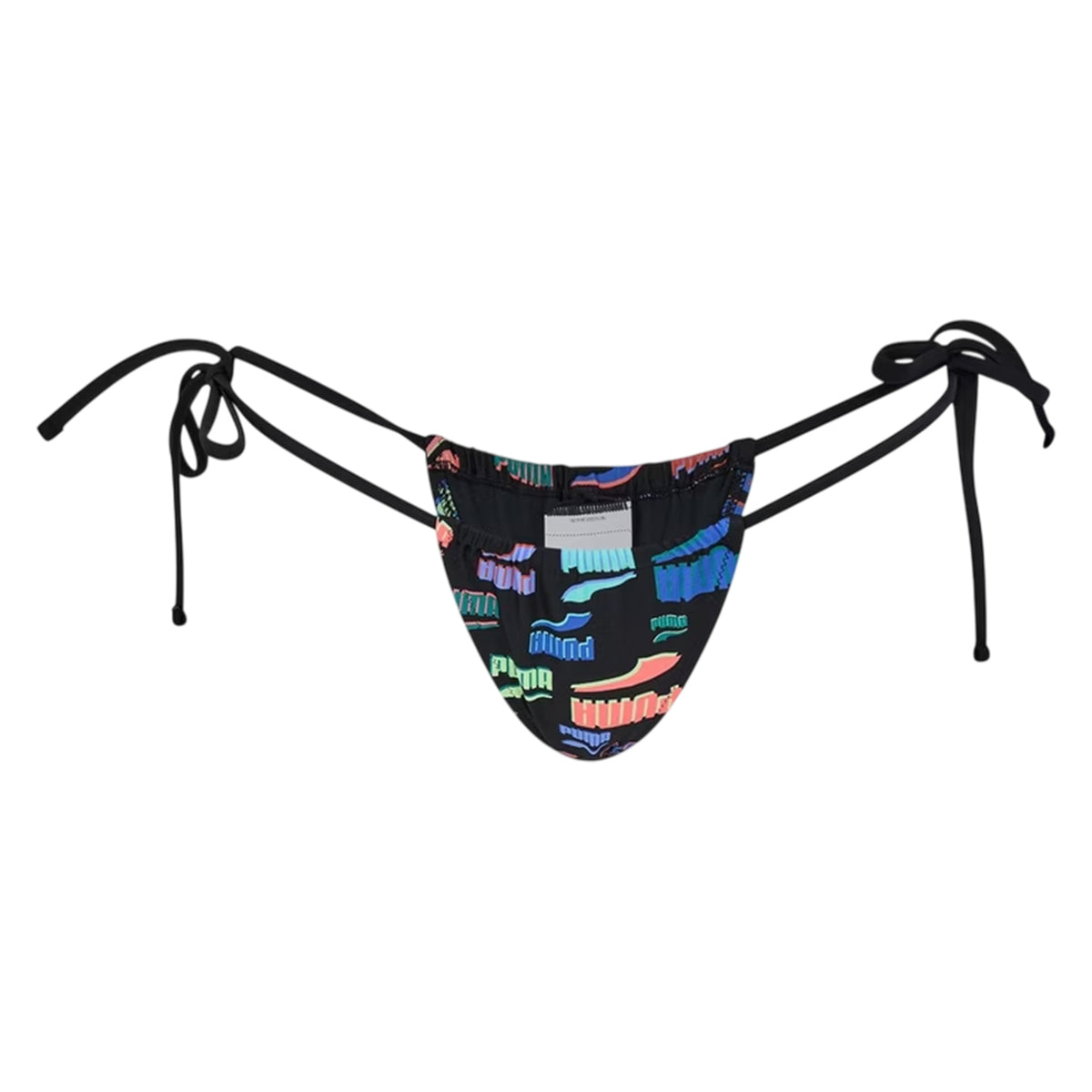 Black-Multicoloured - Front - Puma Womens-Ladies Tanga Graphic Print Side Tie Bikini Bottoms
