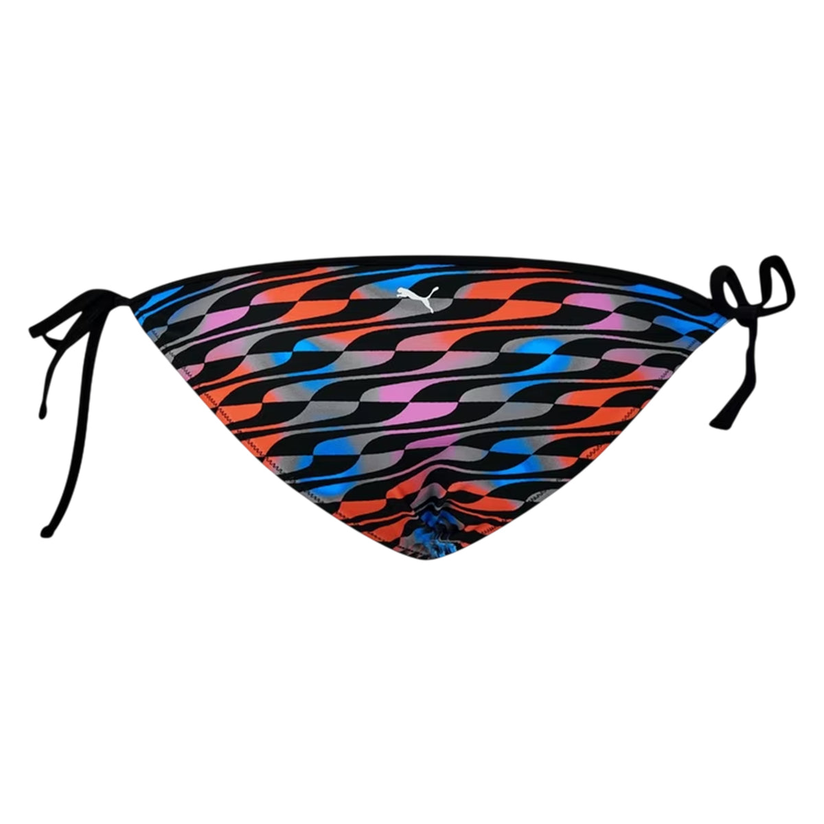 Black - Back - Puma Womens-Ladies Wave Pattern Side Tie Bikini Bottoms