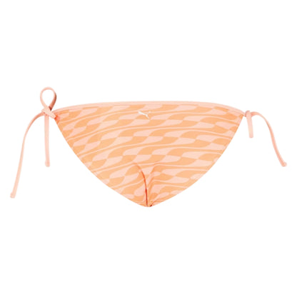 Peach - Back - Puma Womens-Ladies Wave Pattern Side Tie Bikini Bottoms