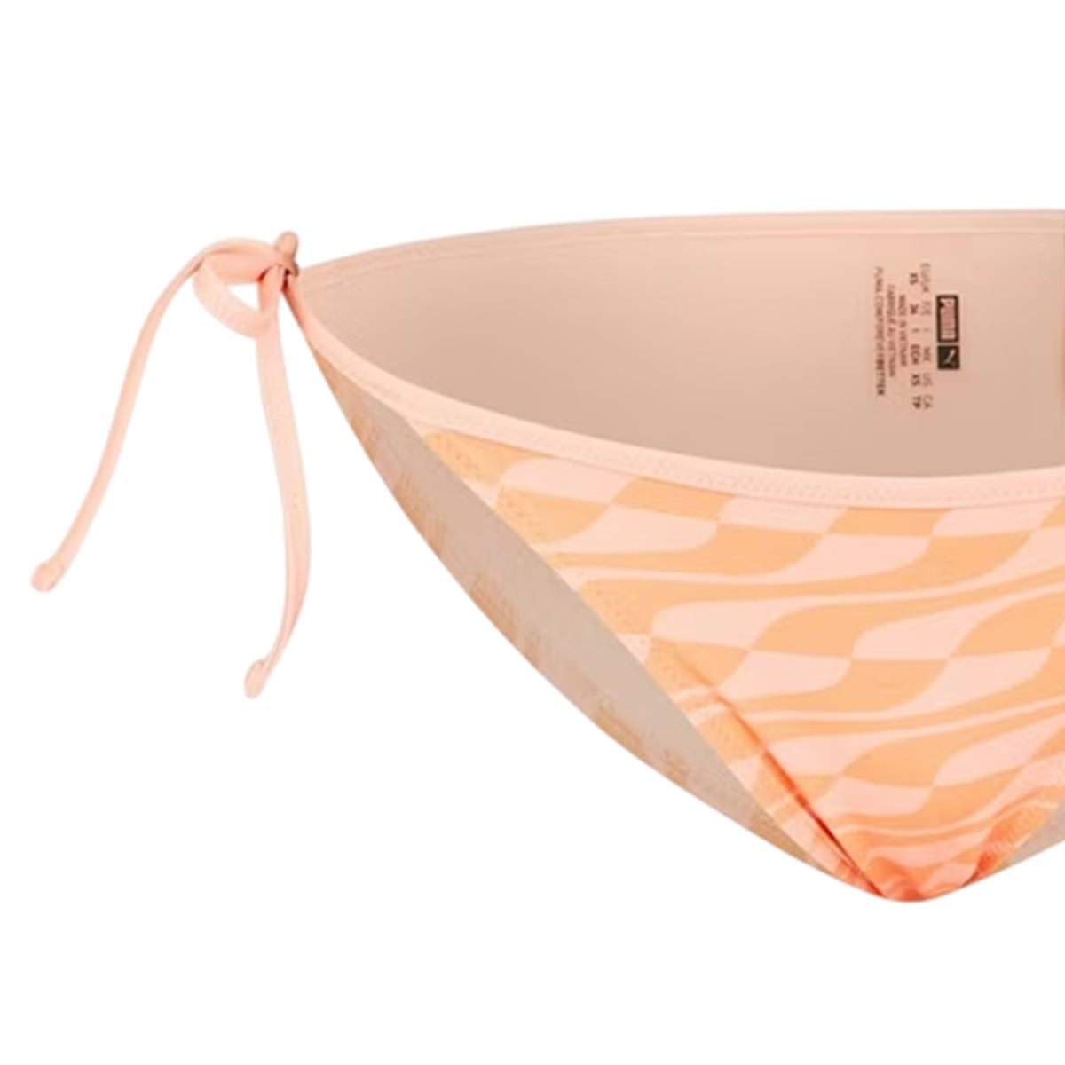 Peach - Side - Puma Womens-Ladies Wave Pattern Side Tie Bikini Bottoms