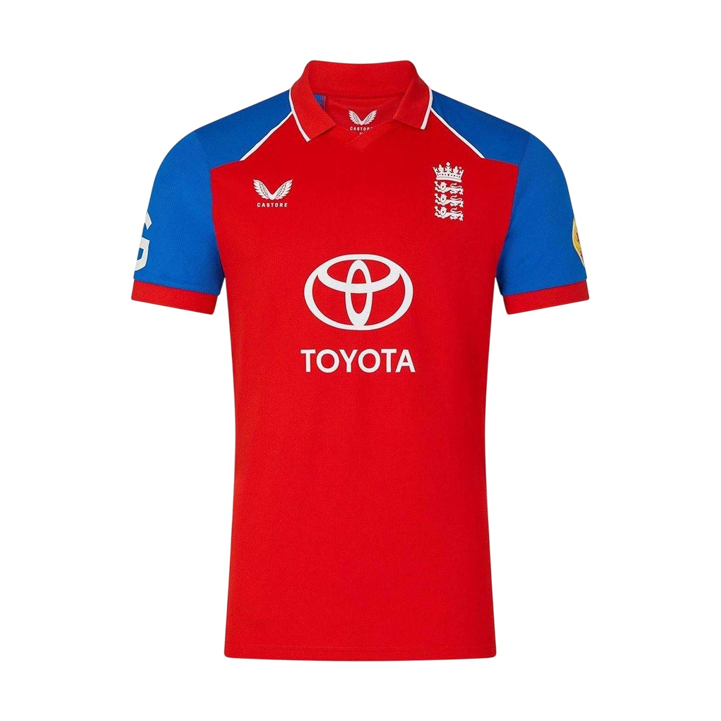 Red-Blue - Front - Castore Mens 2026-2027 England Cricket Cricket Shirt