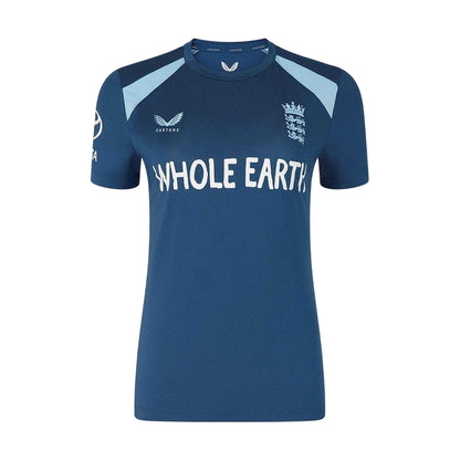 Ensign Blue - Front - Castore Womens-Ladies 2026-2027 England Cricket Cricket Cricket Shirt