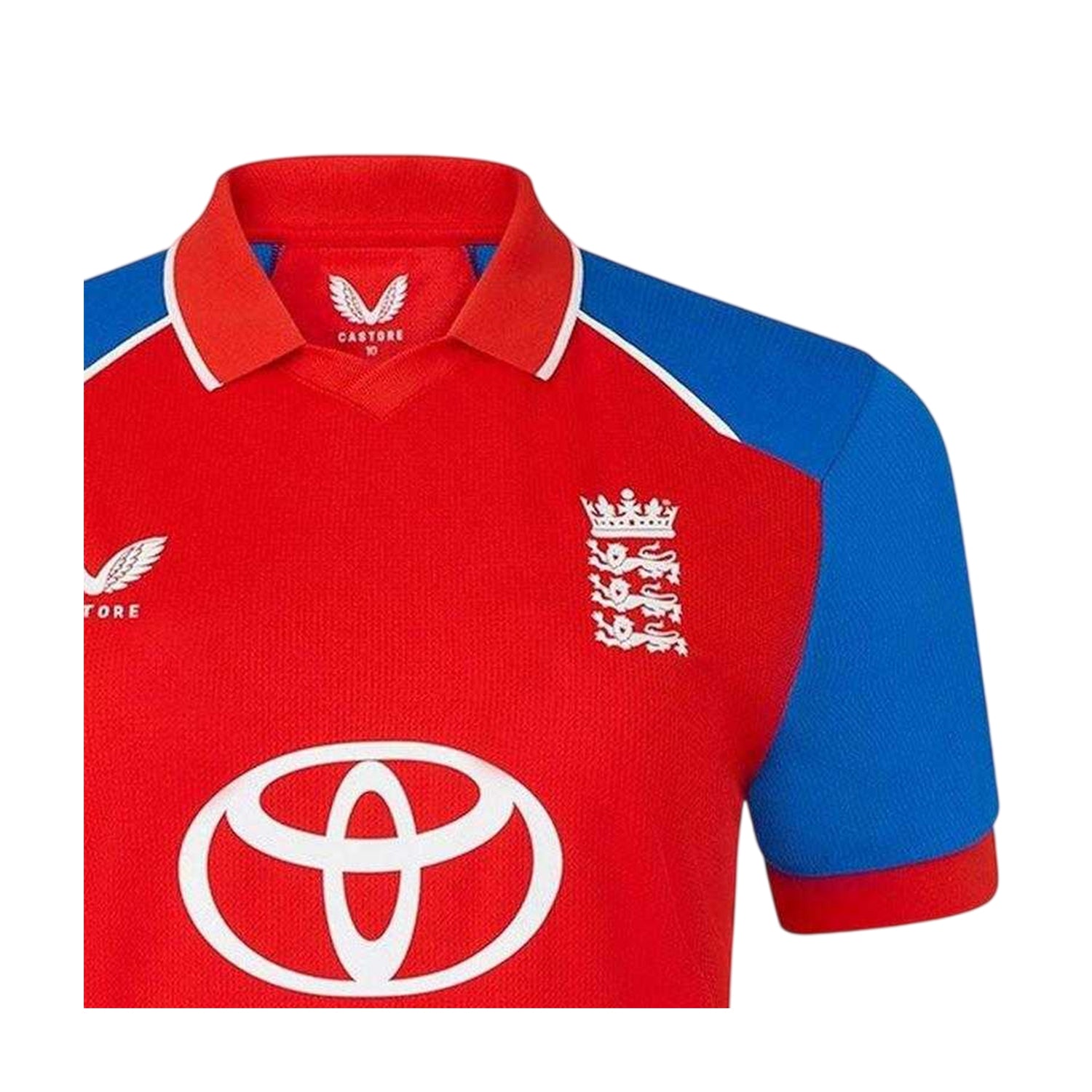 Red-Blue - Side - Castore Womens-Ladies 26-27 England Cricket Cricket Shirt