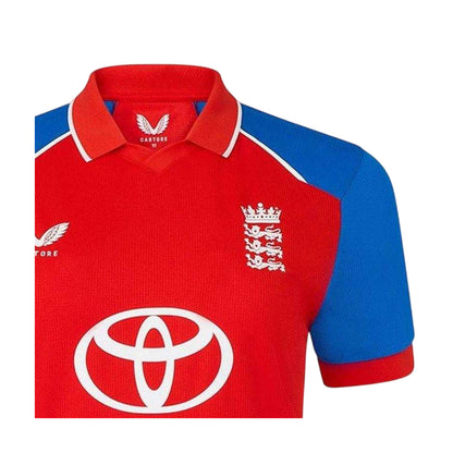Red-Blue - Side - Castore Womens-Ladies 26-27 England Cricket Cricket Shirt