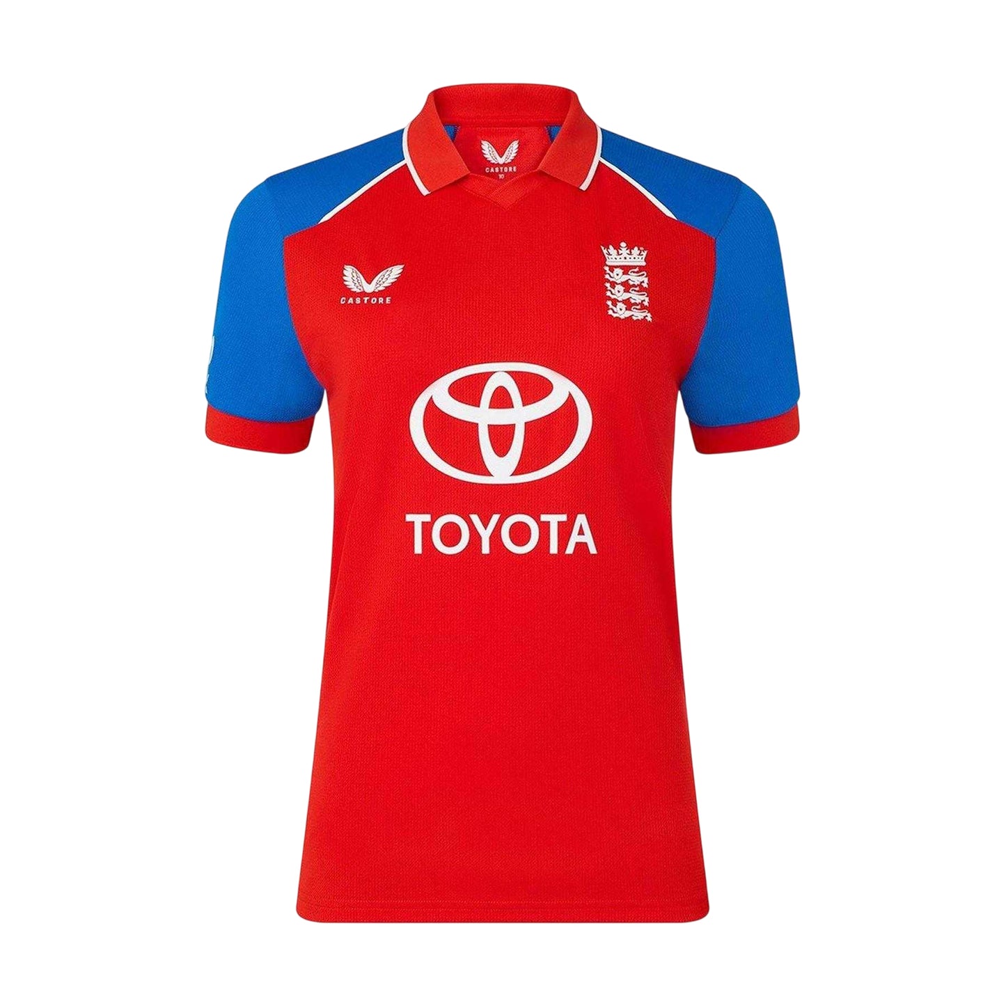 Red-Blue - Front - Castore Womens-Ladies 26-27 England Cricket Cricket Shirt