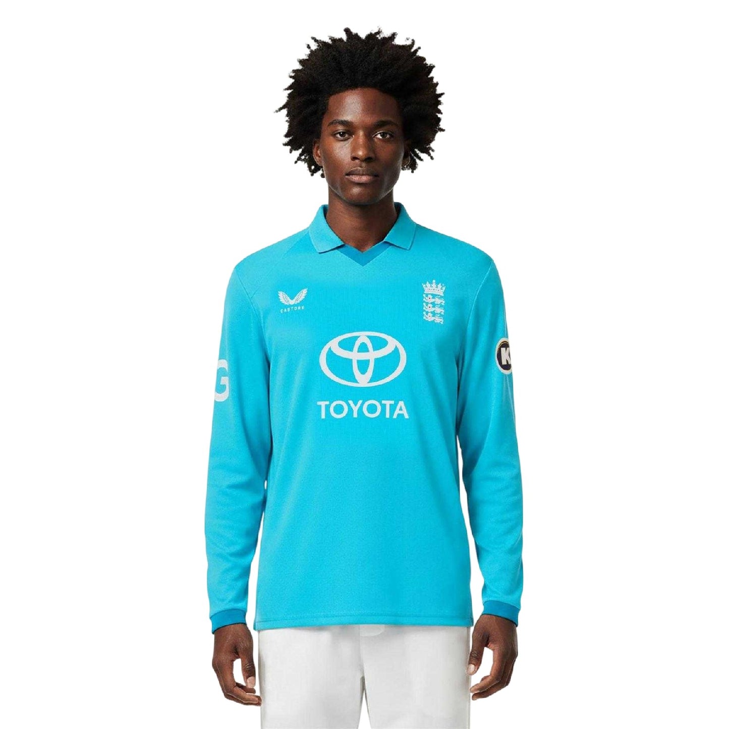 Atoll Blue-Blue Danube - Side - Castore Mens England Cricket Long-Sleeved Cricket Shirt