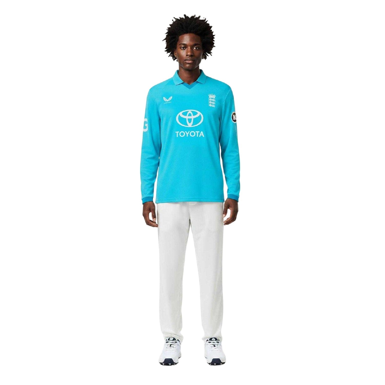 Atoll Blue-Blue Danube - Pack Shot - Castore Mens England Cricket Long-Sleeved Cricket Shirt