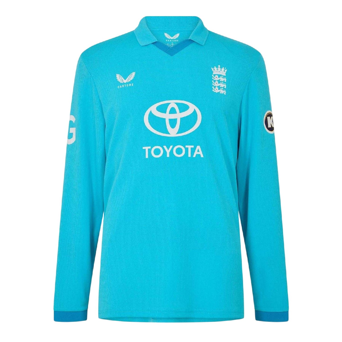 Atoll Blue-Blue Danube - Front - Castore Mens England Cricket Long-Sleeved Cricket Shirt