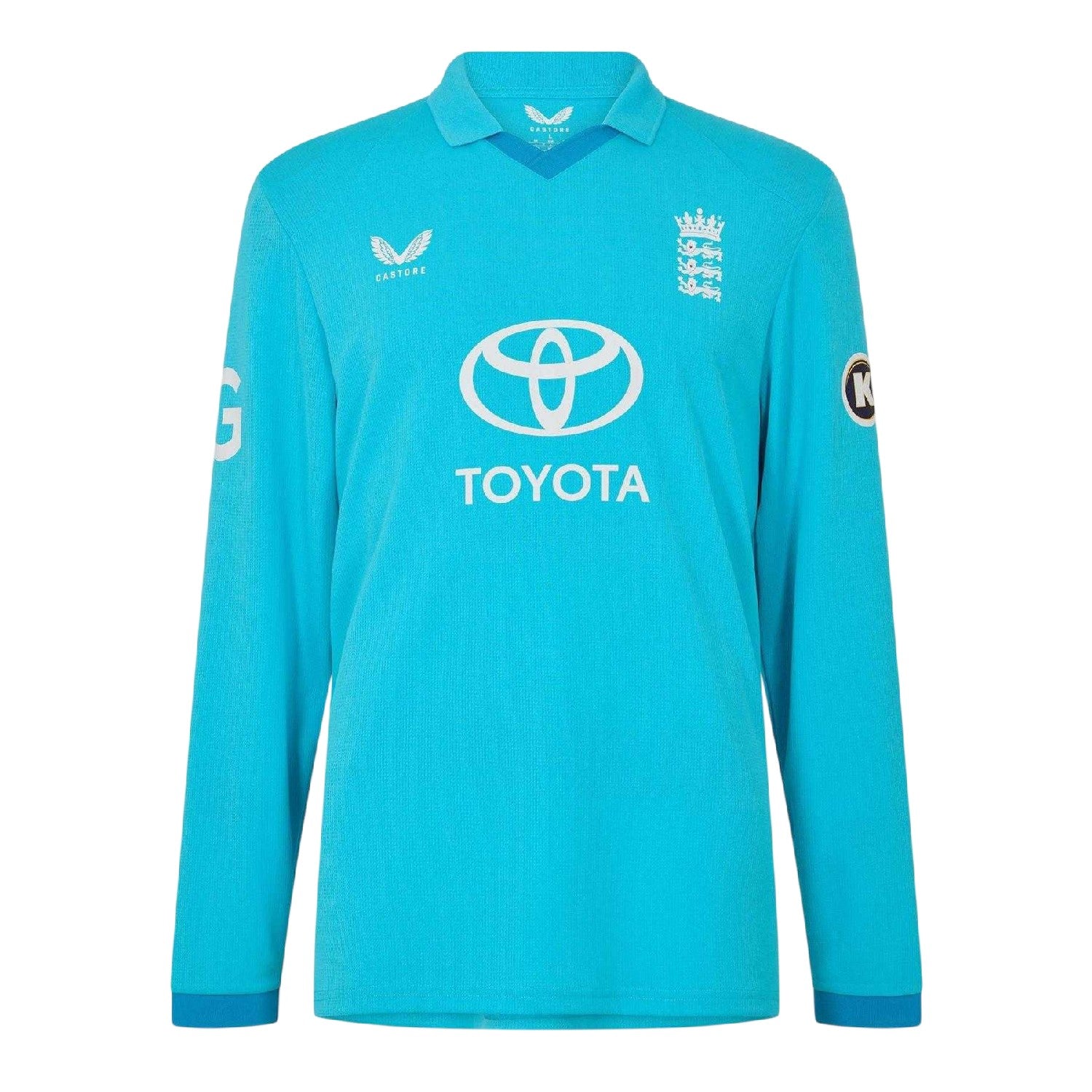 Atoll Blue-Blue Danube - Front - Castore Mens England Cricket Long-Sleeved Cricket Shirt