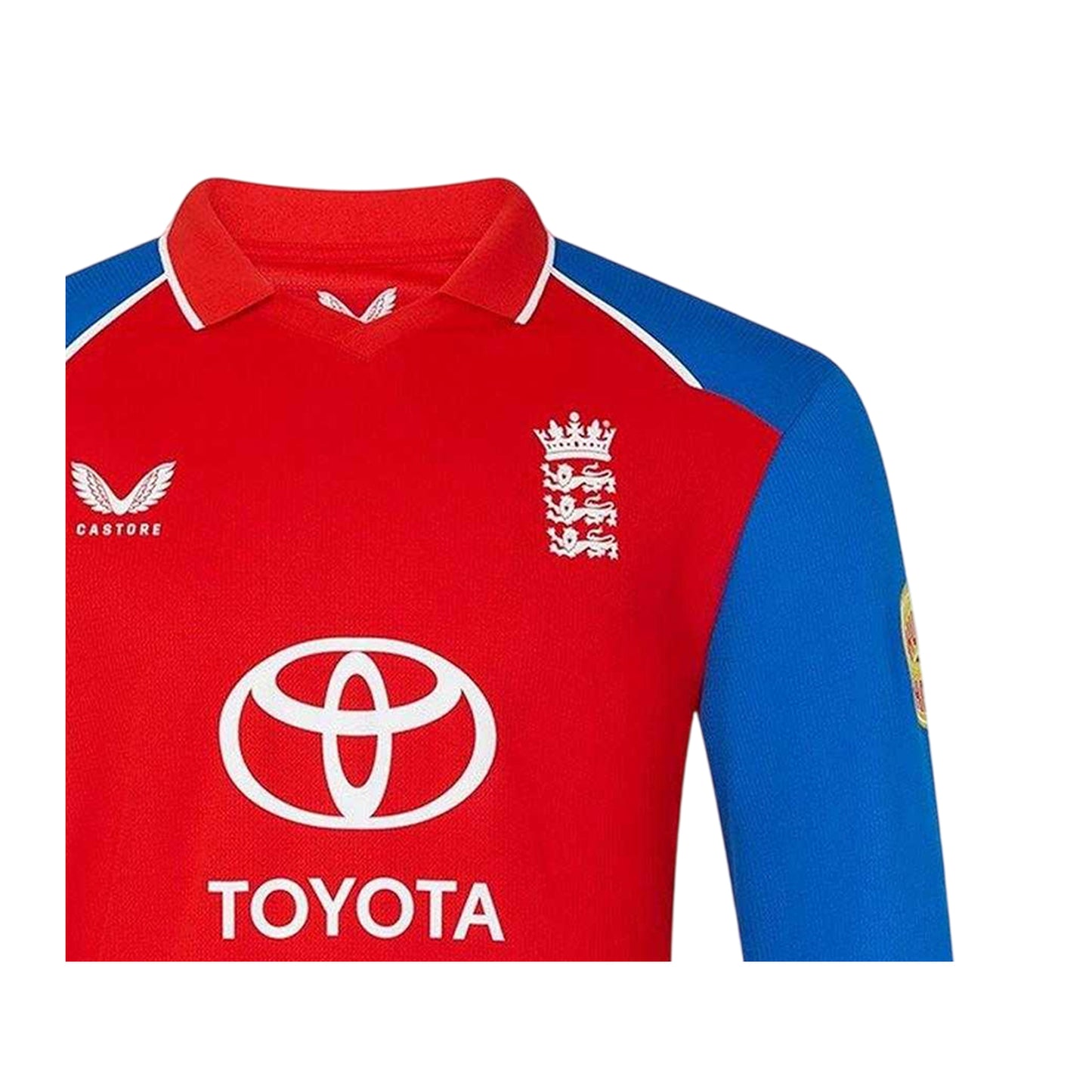 Red-Blue - Side - Castore Mens 26-27 England Cricket Cricket Shirt