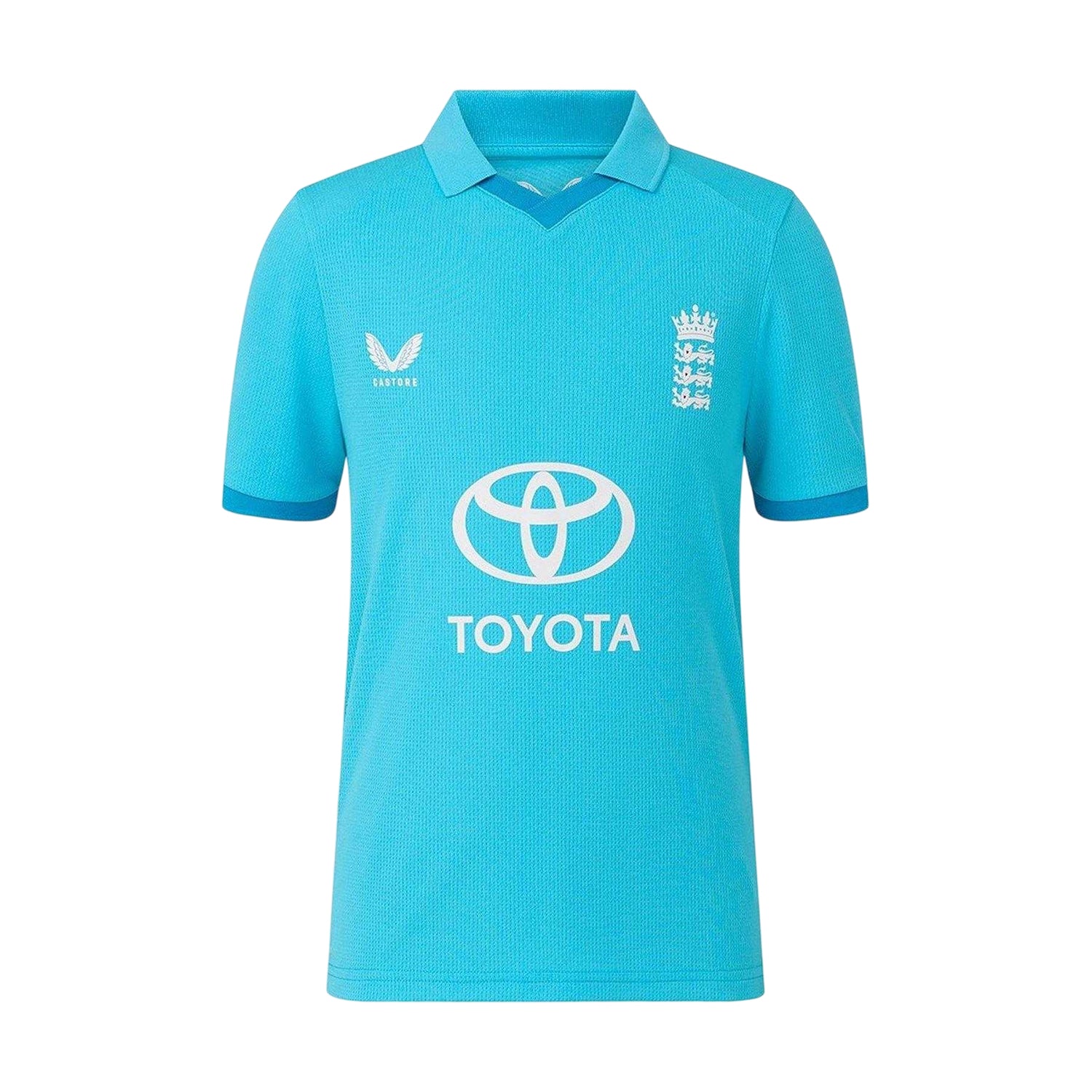 Atoll Blue-Blue Danube - Front - Castore Childrens-Kids ODI 26-27 England Cricket Cricket Shirt