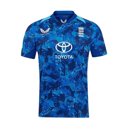 True Blue-Blue - Front - Castore Mens ODI 2025 England Cricket Cricket Shirt