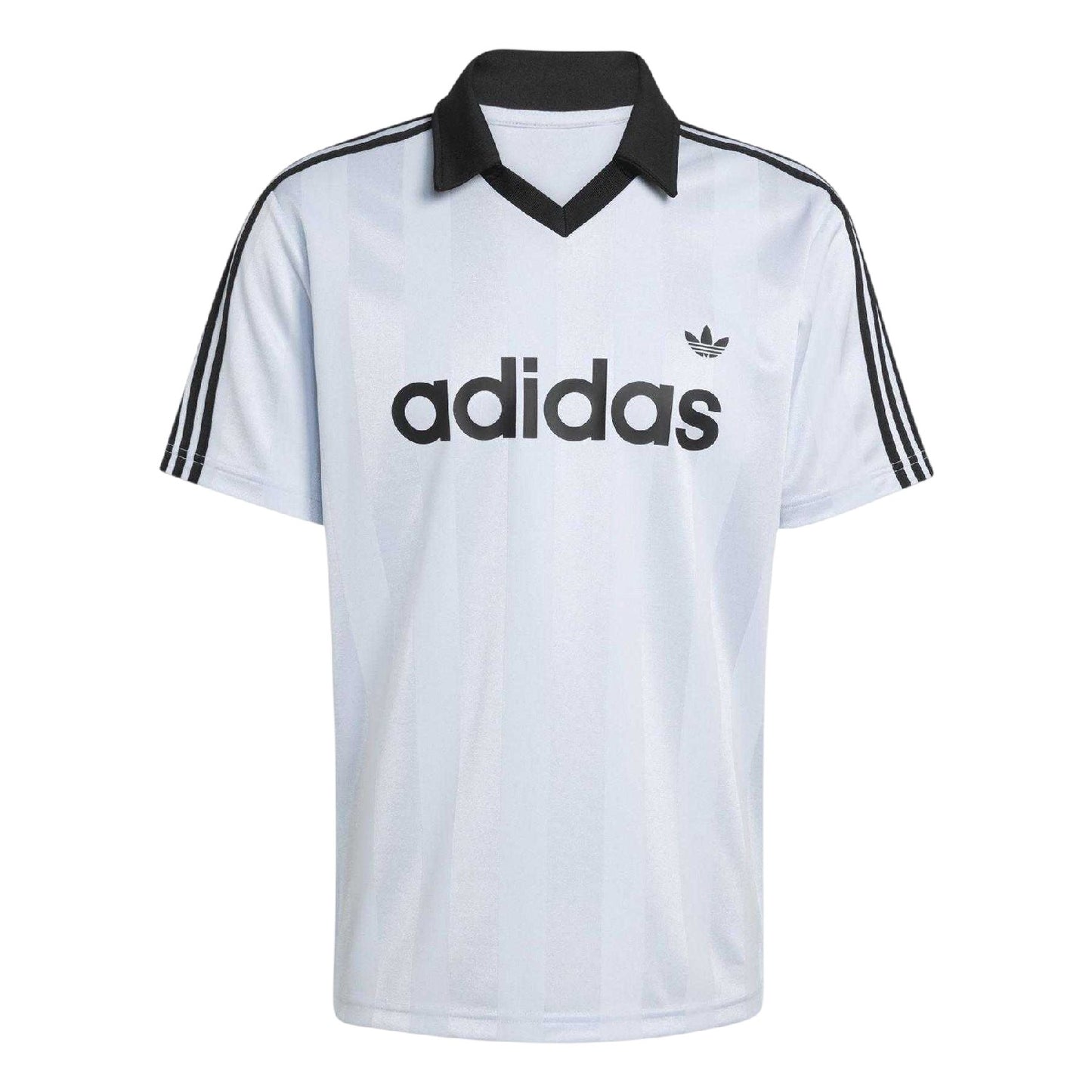 Sky Blue-Black - Front - Adidas Mens Archive Engineered Collared Football Shirt