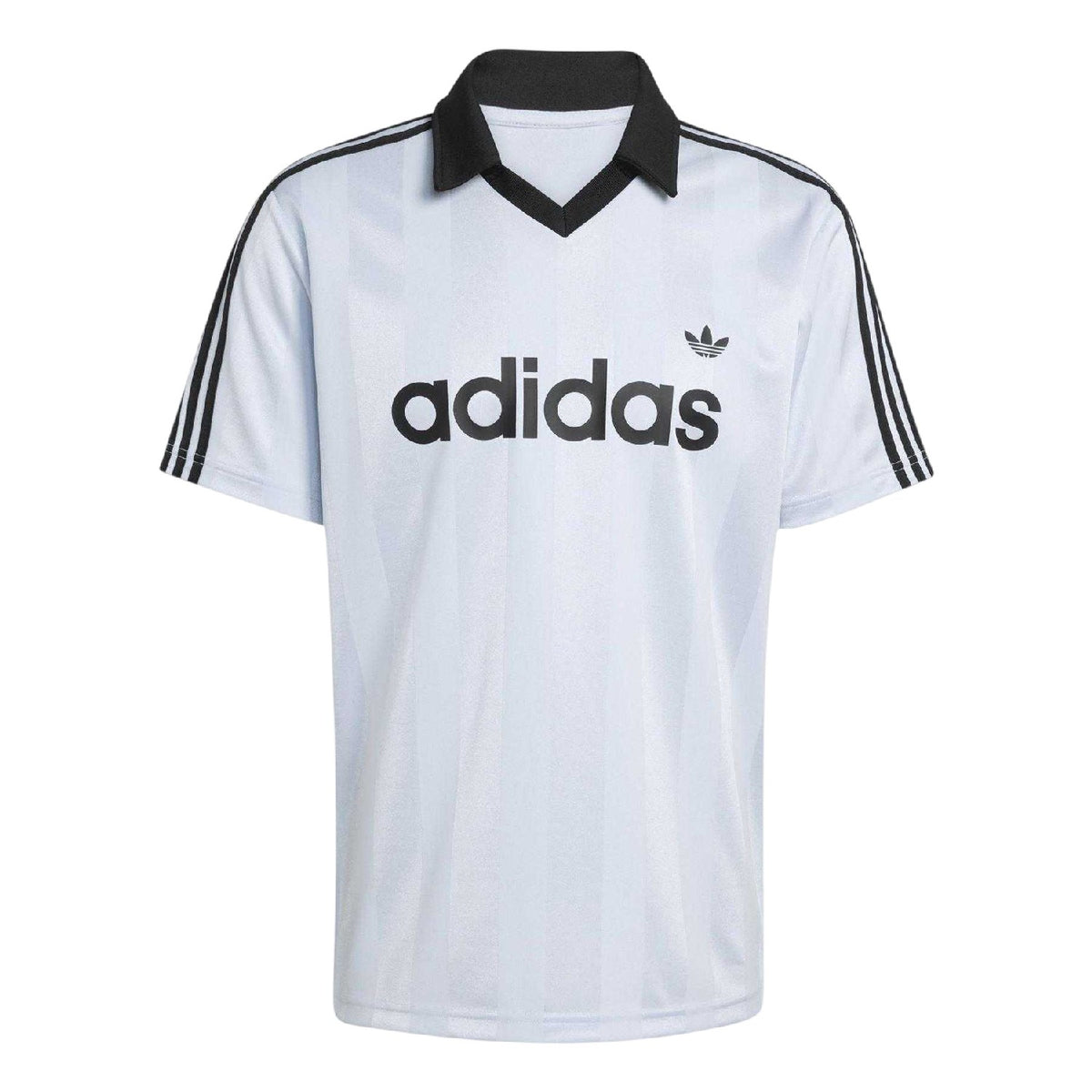 Sky Blue-Black - Front - Adidas Mens Archive Engineered Collared Football Shirt